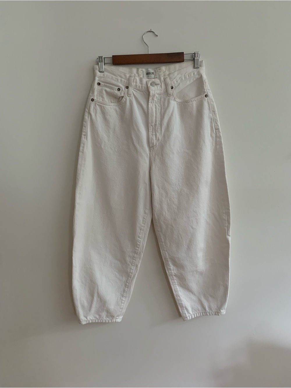 Agolde Off-White Ultra High-Rise Balloon Jeans